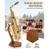 STRICH Saxofonständer, Massivholz, für Alt- und Tenorsaxofon, Stabiler Bodenständerhalter mit schwerem Fuß, Walnussfarbe, FH-4