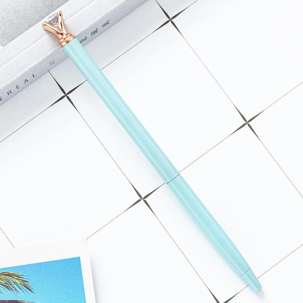 Spinning Ballpoint Pen Roller School Office Supplies Wedding Stationery Crystal Diamond Metal Rose Gold Luxury