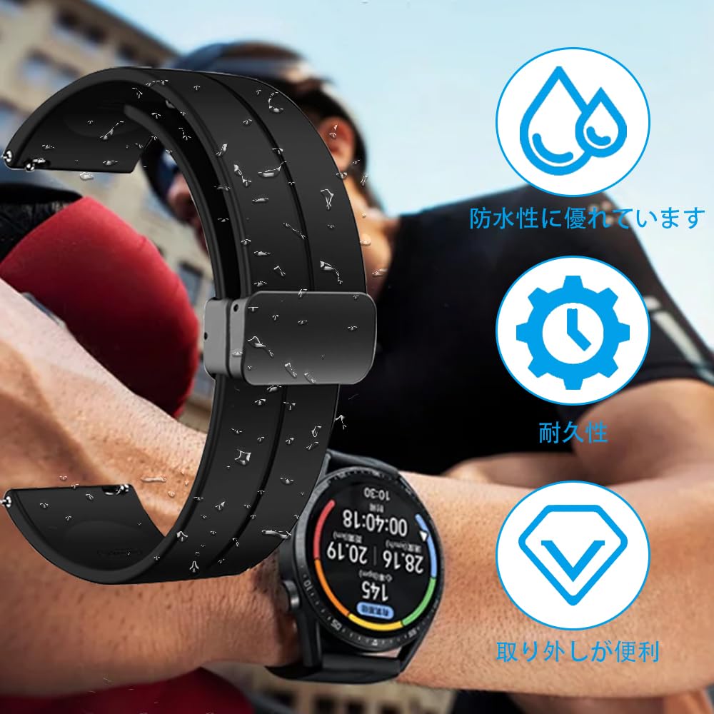 Universal Magnetic Watch Band with Spring Bar Replacement 22mm Easy To Replace and Adjust Spring Bar Remover 1 Watch [LJJDBZYD] Remover, Strap,