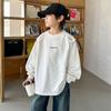 Boys Fashion Long-sleeved T-shirt Spring and Autumn 2025 Children Loose Casual White Top