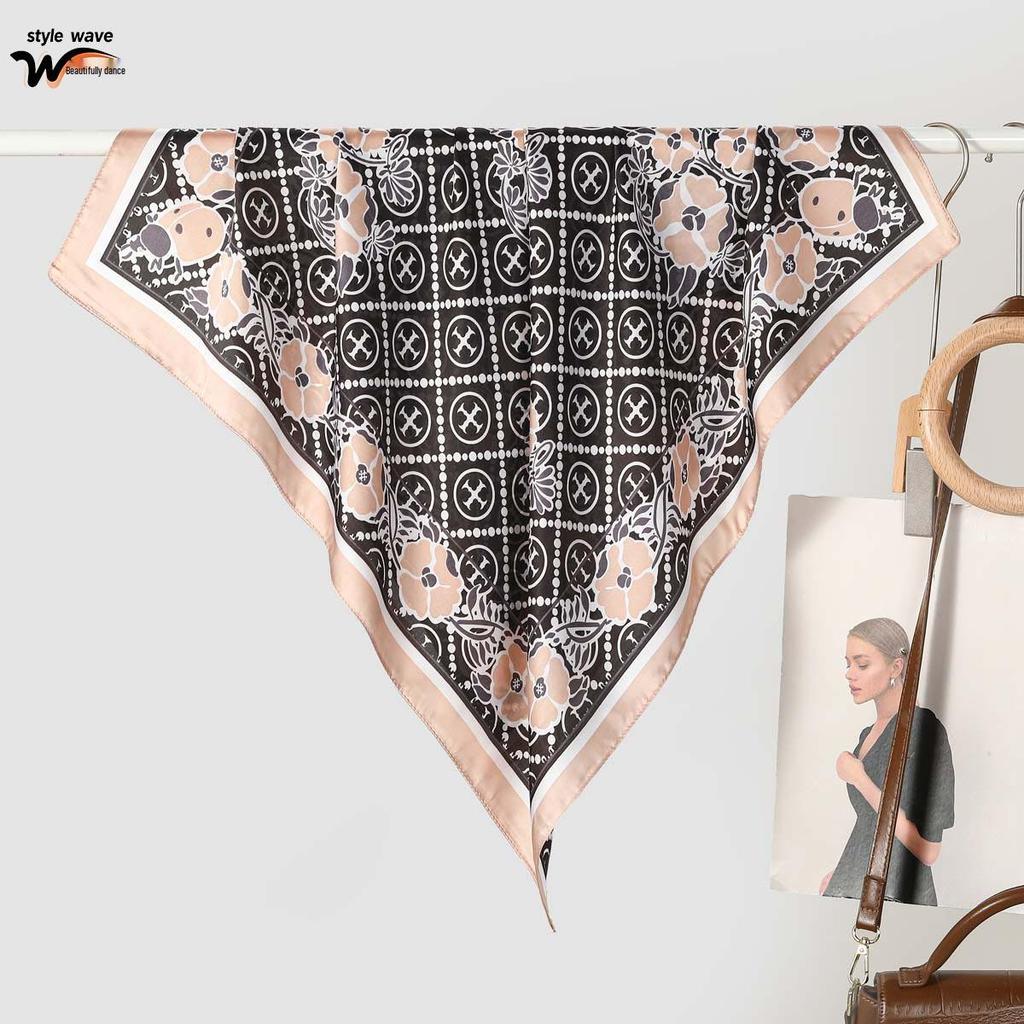 Spring/Summer Korean Style Women's Versatile Printed Silk-Like Scarf - Fashionable Decorative Neck Accessory