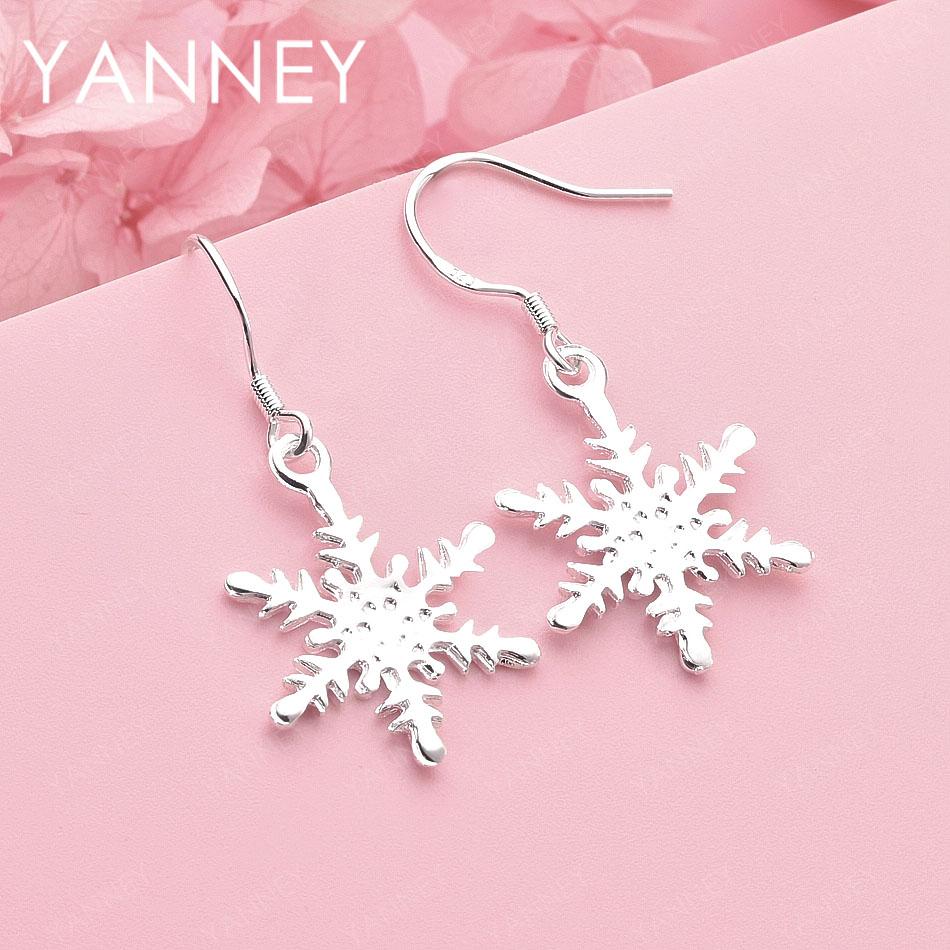 

Elegant 925 Sterling Silver Exquisite Snowflake Earrings for Women Wedding Fashion Jewelry Accessories Gift