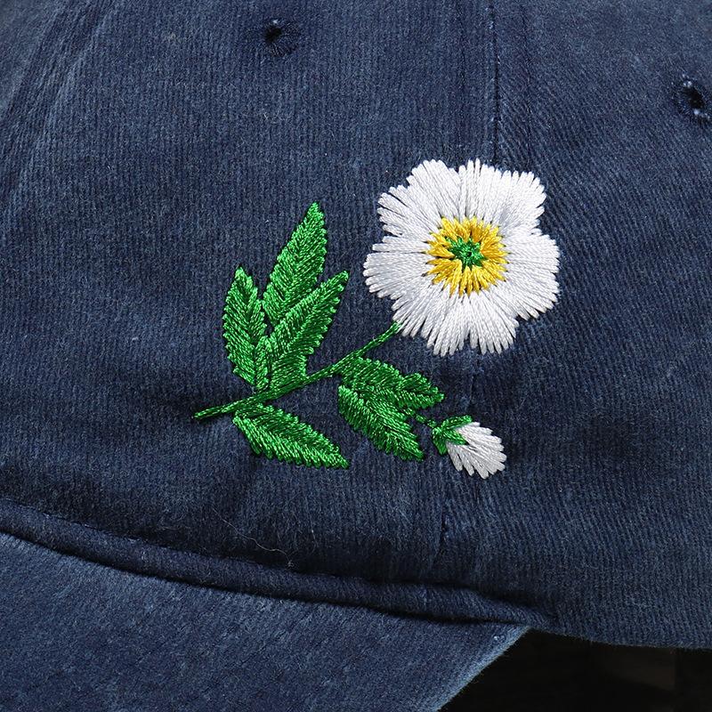 Embroidered Flower Diy Hat Soft Top Outdoor Sun Protection Casual Cotton Baseball Cap Fashionable Spring Summer Hat For Girls