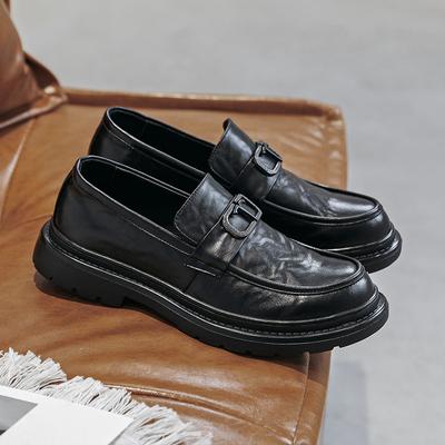 Scarpe Doudou Taglia Grande 45 da Uomo Suola Piatta Nere Suola Morbida Scarpe in Pelle da Uomo 46 Suola Spessa Scarpe Piccole in Pelle 3518-T