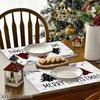 4pcs/6pcs, Christmas Placemats, Plaid Xmas Trees Decorative Dining Place Mats, Kitchen Dining Decoration, Suitable for Weddings, Birthdays, Parties, H