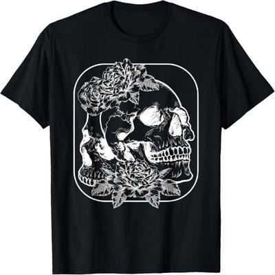 Grunge Ästhetik Goth Gothic Schädel Fairycore Rosen Herren Damen T-Shirt