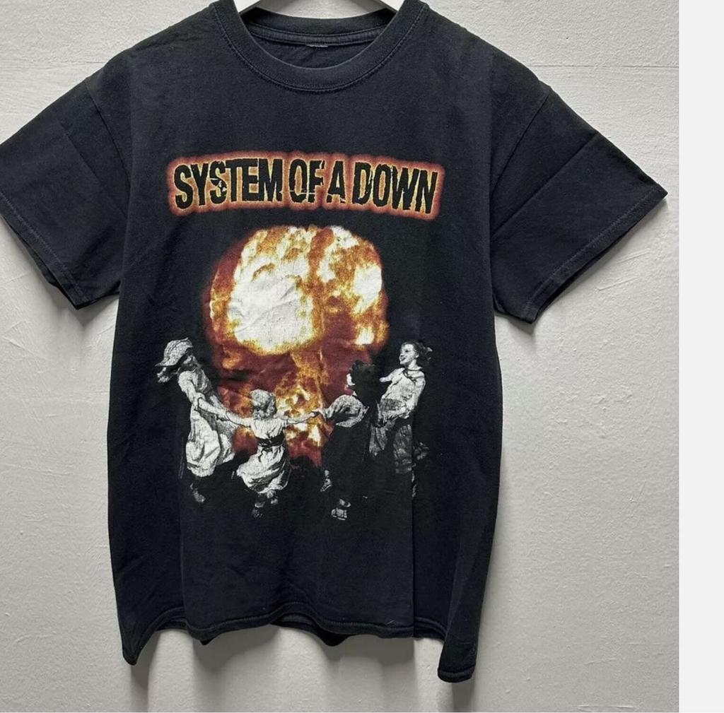 26 2017 System Of A Down Tour Stile Retrò Nero Unisex Maglietta Ristampa S-5XL Maglietta Unisex