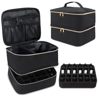 Nail Polish Storage Bag Essential Oil Bag Cosmetic Nail Care Kit Nail Care Tool Storage Box Double Layer 30 Compartment LIJIAO
