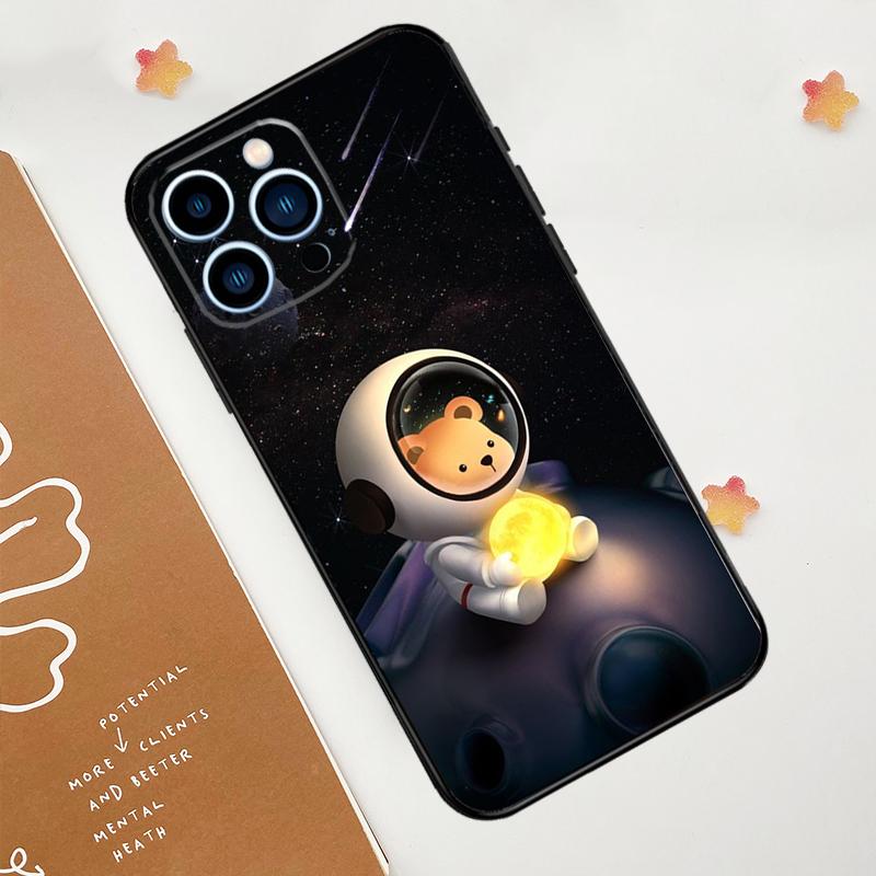 Cute galaxy Astronaut Phone Case For iPhone 17 Pro Max 14 11 15 16 Pro Max 13 12 mini 16 Plus 16e 17 Air Funda