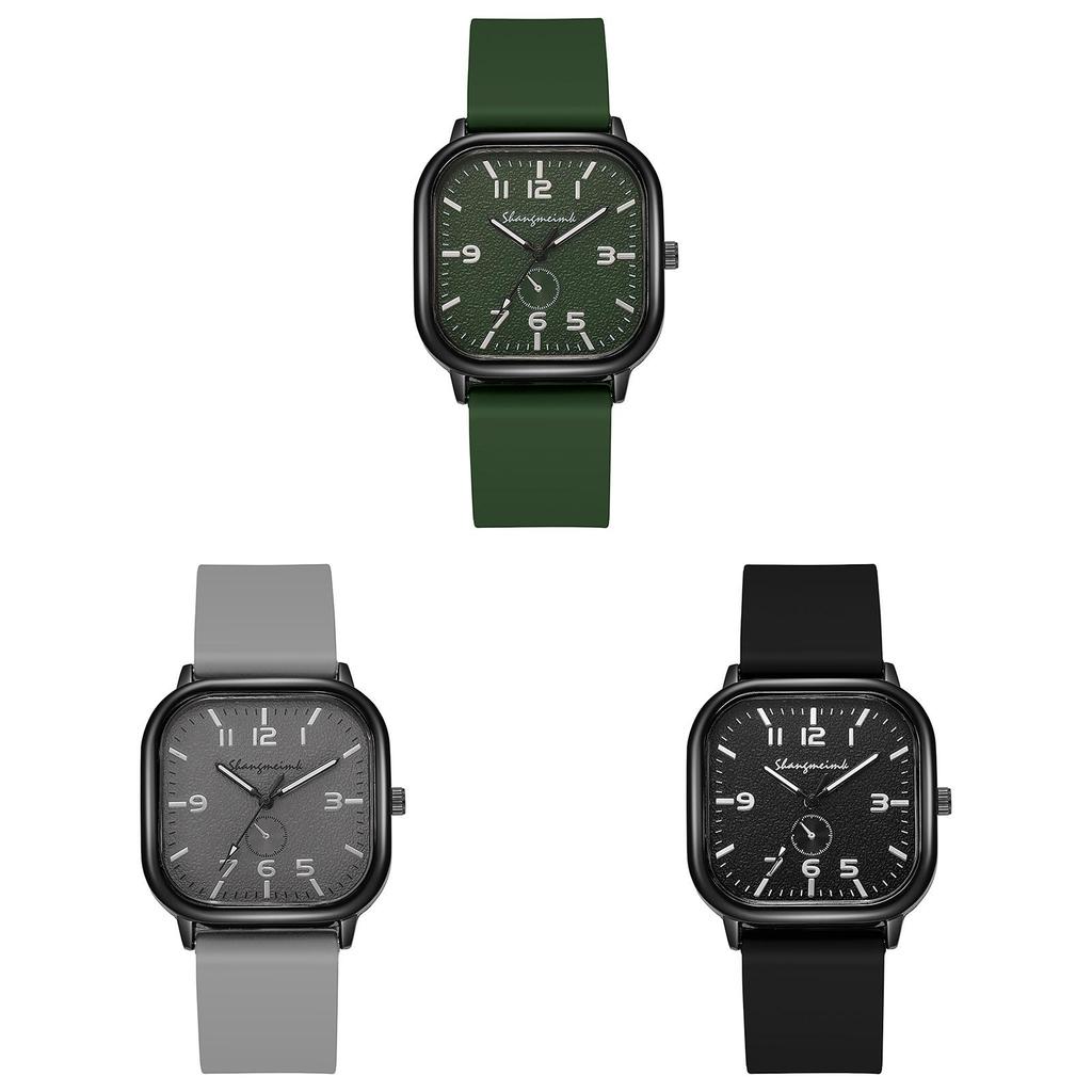 Vintage Quartz Men Watch With Silicone Strap For Casual Fashion And Student Use
