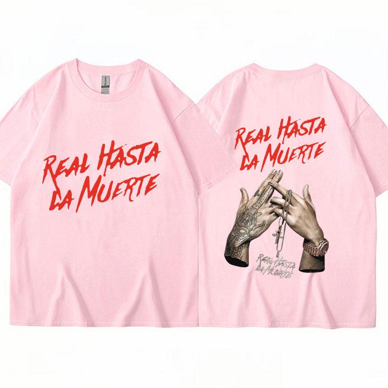 

Футболка рэпера Anuel AA Real Hasta La Muerte, мужские повседневные хлопковые футболки, панк-хип-хоп, ретро, свободная футболка, уличная одежда XL