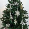 Iron 3D Christmas Snowflakes Pendant Three-dimensional Glitter Christmas Tree Hanging Ornaments Reusable Plating Gold/Silver