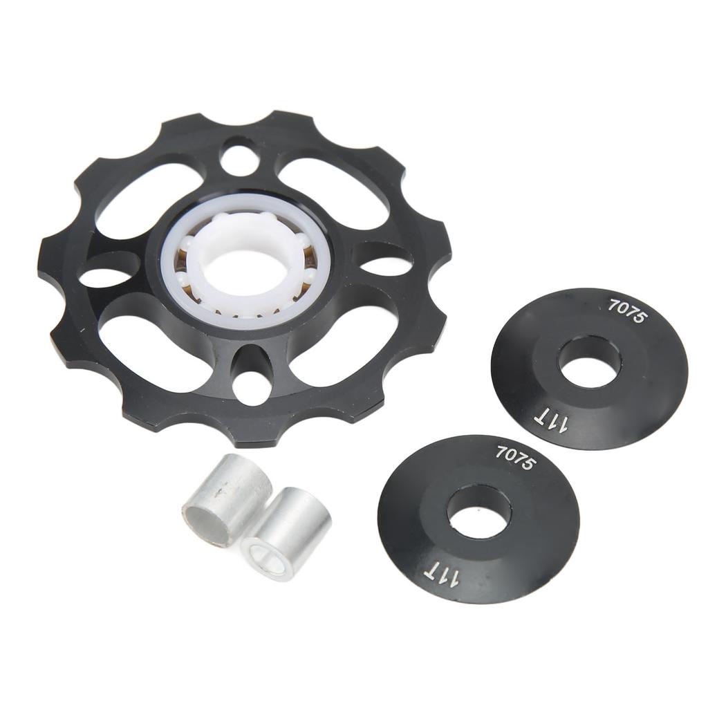 Bike Rear Derailleur Pulley 11T Ceramic Bearings CNC Aluminum Alloy Bike Guide Wheel for 8 9 10 11 Speed Derailleur