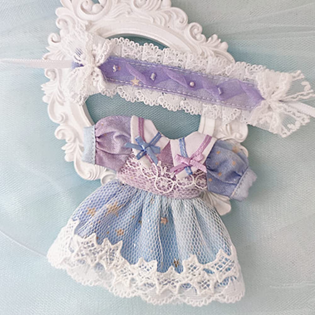 rakulifey Obitsu 11 Clothes Dress OB11 Size Outfit Set Clothes 1/12 Doll Clothes Hair Accessory Obitsu Doll Clothes 2-Piece Set