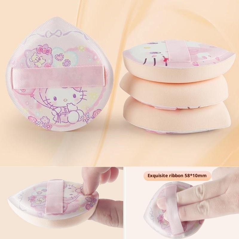 Kawaii Animation Sanrio Cartoon Pattern Hello Kitty Air Cushion Powder Puff Dry And Wet Use Sponge Makeup Setting Makeup Tool