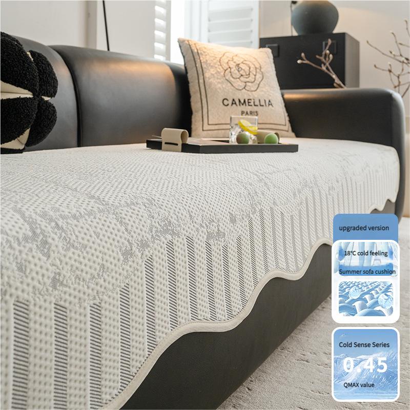 Premium Summer Cooling Sofa Cushion Non-Slip Beaded Mat Luxury Decor Irregular Shape Cover Breathable Seat Protector