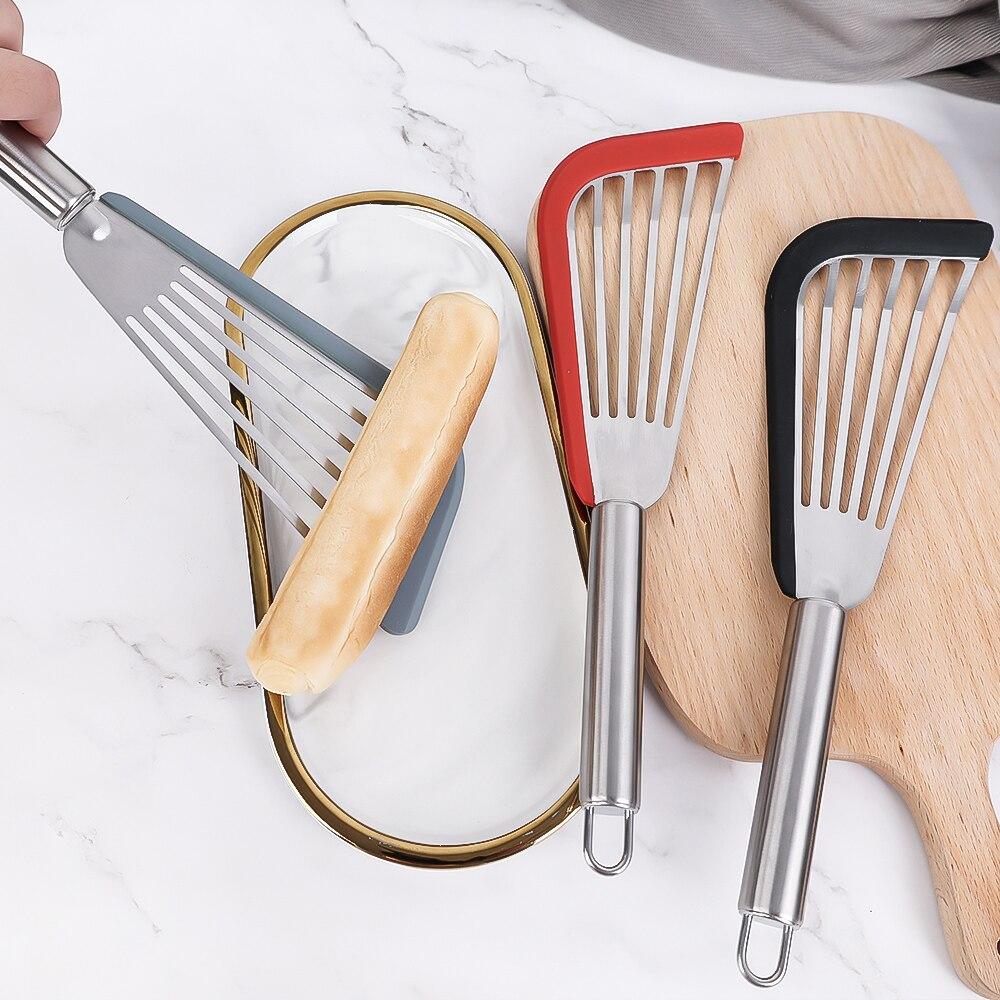 Bratspatel aus Edelstahl mit Silikonüberzug