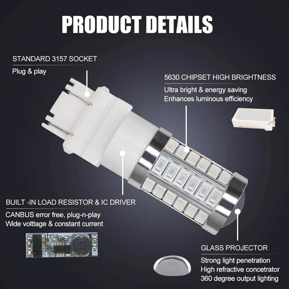 X-STYLE T25 3156 3157 LED Red P27W Car Brake Lamp Tail Lamp Position