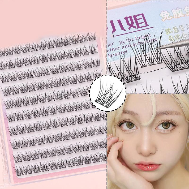 Voluminous No Need Glue Self-Adhesive False Eyelashes Fluffy Fish Tail Sunflower Thick Curling Lash Extension Diy Anime Eyes