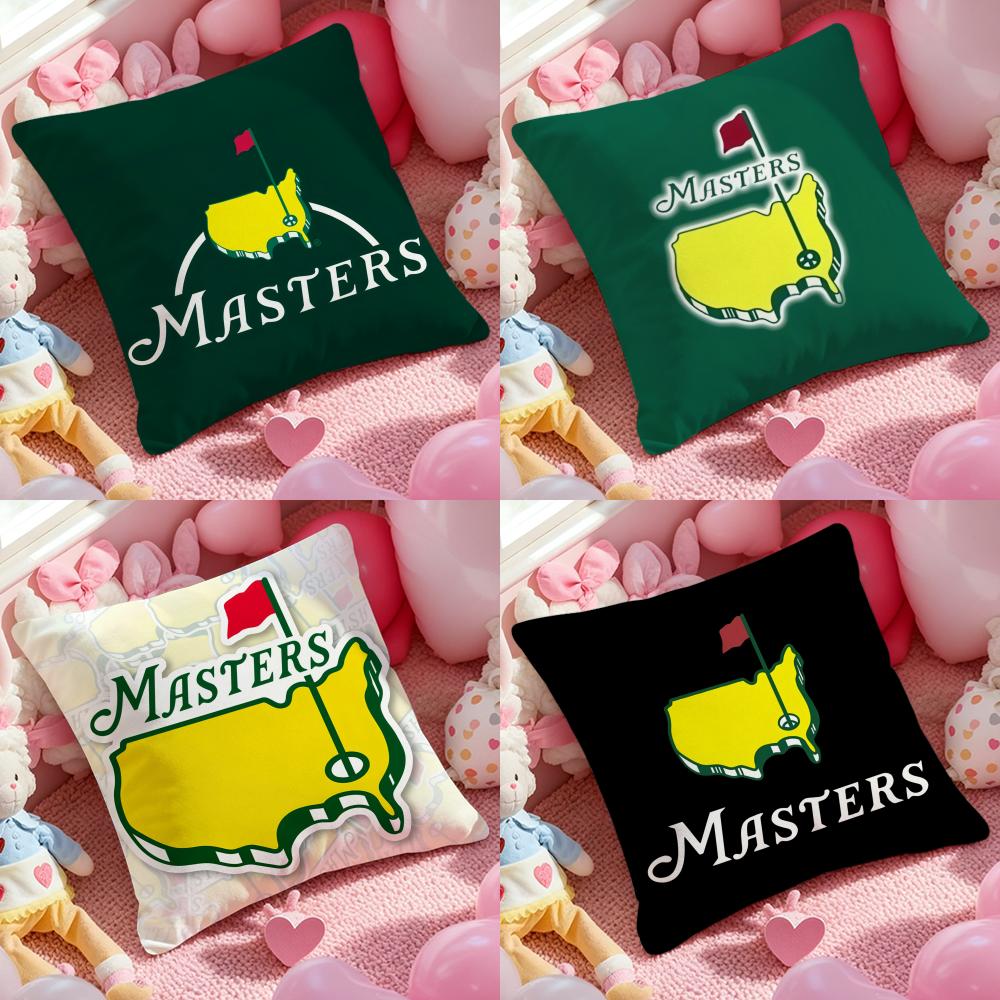 MMasters Golf Printing Pillow Case Antidustmite Pillowcase Invisible Zipper Silky Short Plush Sofa Cushion Cover