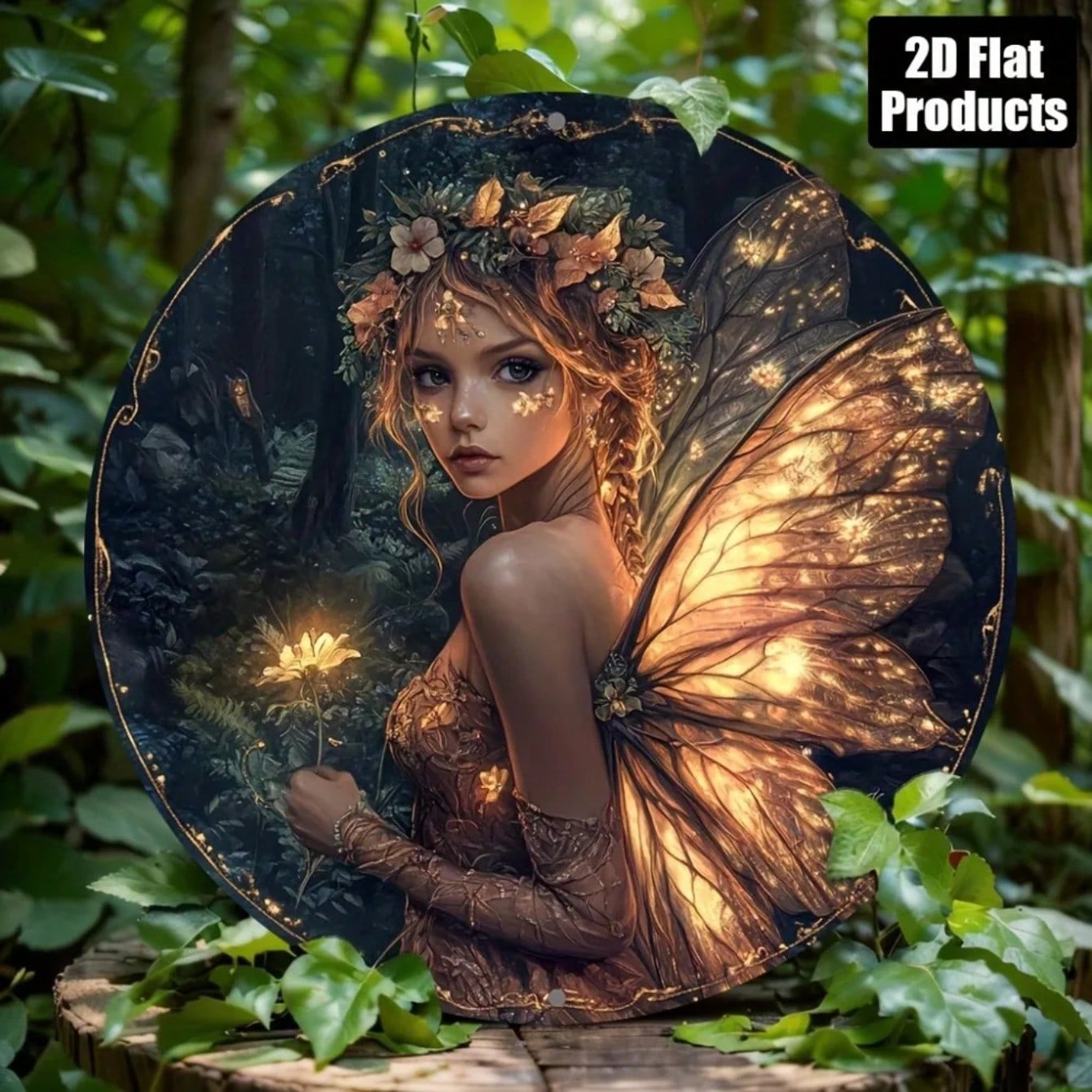 

Fairy Butterfly Tin Sign Metal Wall Art Decor for Kitchen Bar Cafe Home Office Party 20x20