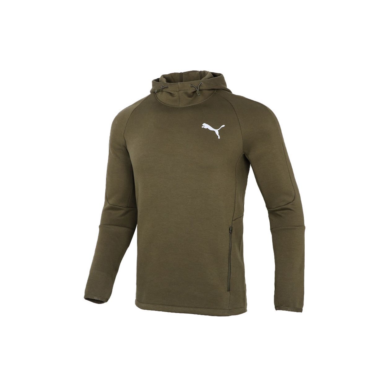 

Puma Logo Print Спортивный пуловер с капюшоном Мужские топы Военно-зеленый 846340-44