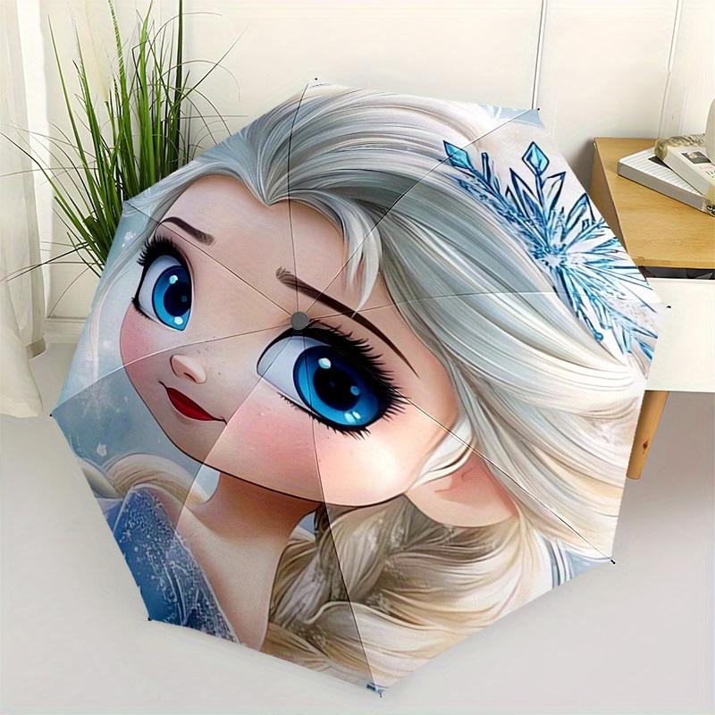 

Elsa,Frozen Themed Automatic Opening and Closing Folding Umbrella, Reinforced 8 Ribs, Compact Travel Design, Fashionable Folding Umbrella, V