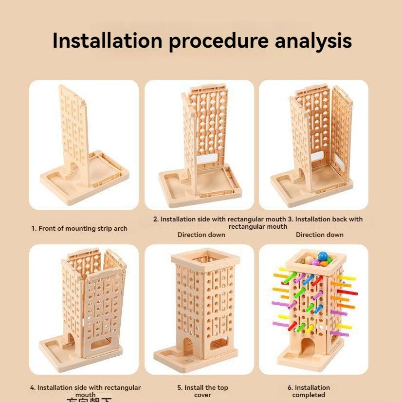 Fun 3In1 Wooden Stick Tower Game, Arithmetic Early Education Montessori Toys, Thinking Training Parent-Child Interactive Toy