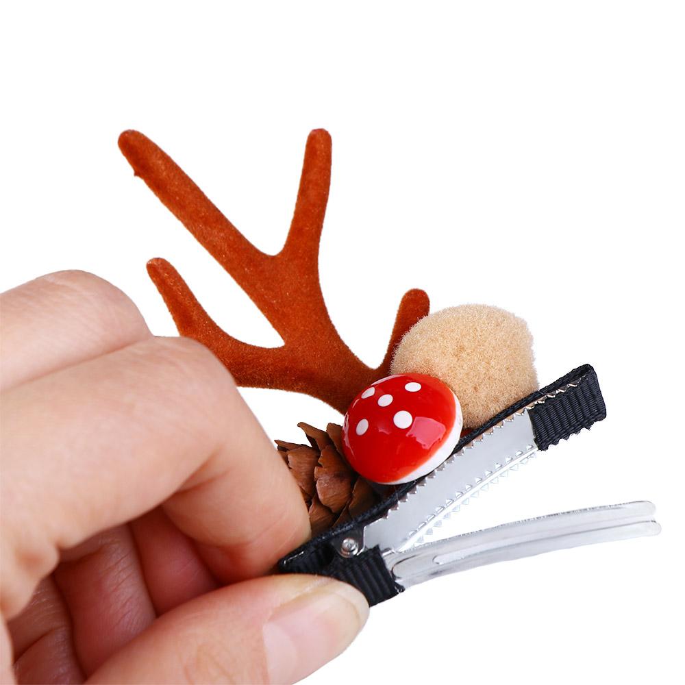 Children Top Clip Adult Pine Cone Hairpins Hair Accessories Antler Hairpin Merry Christmas Decor