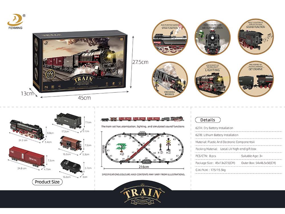 Retro Zestaw Torów Kolei Parowej - Elektryczna Zabawka dla Dzieci
