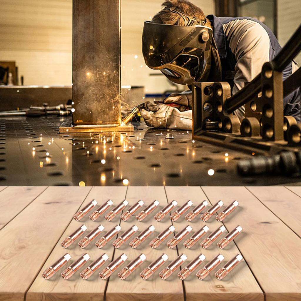 0.030 0.8mm MIG Welding Tips Copper Tips For Welding Machine Copper Weld Tips Compact Portable Design Compatible With 15AK