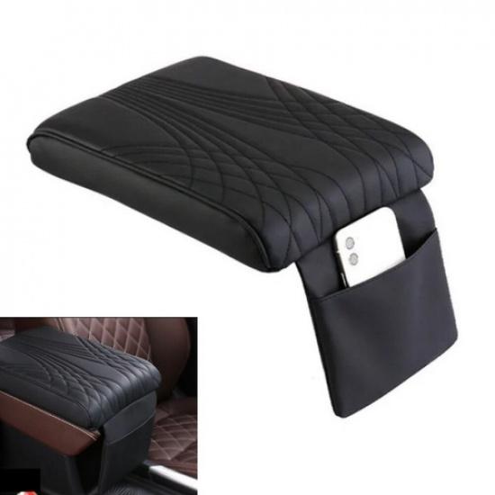 Black Car Armrest Cushion Cover Center Console Box Pad Protect Memory Cotton Kit