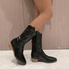 Large Size Square and Versatile Fashion Boots Autumn and Winter New High-heeled Knight Boots Mouth Women's Boots