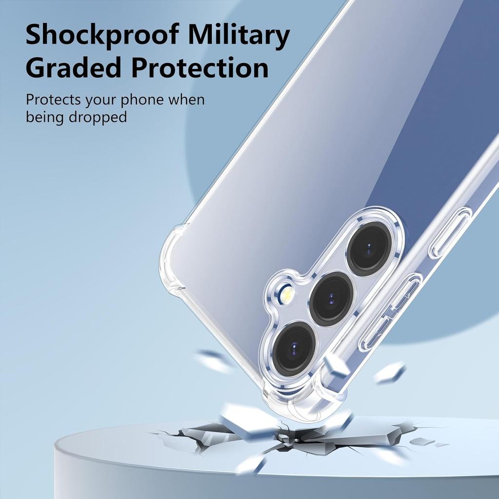 Nárazuvzdorný silikonový kryt TPU pro Samsung Galaxy S25 Ultra S24 Plus S23 Fe A55 5G A35 A25 A15 iPhone Průhledný kryt Příslušenství