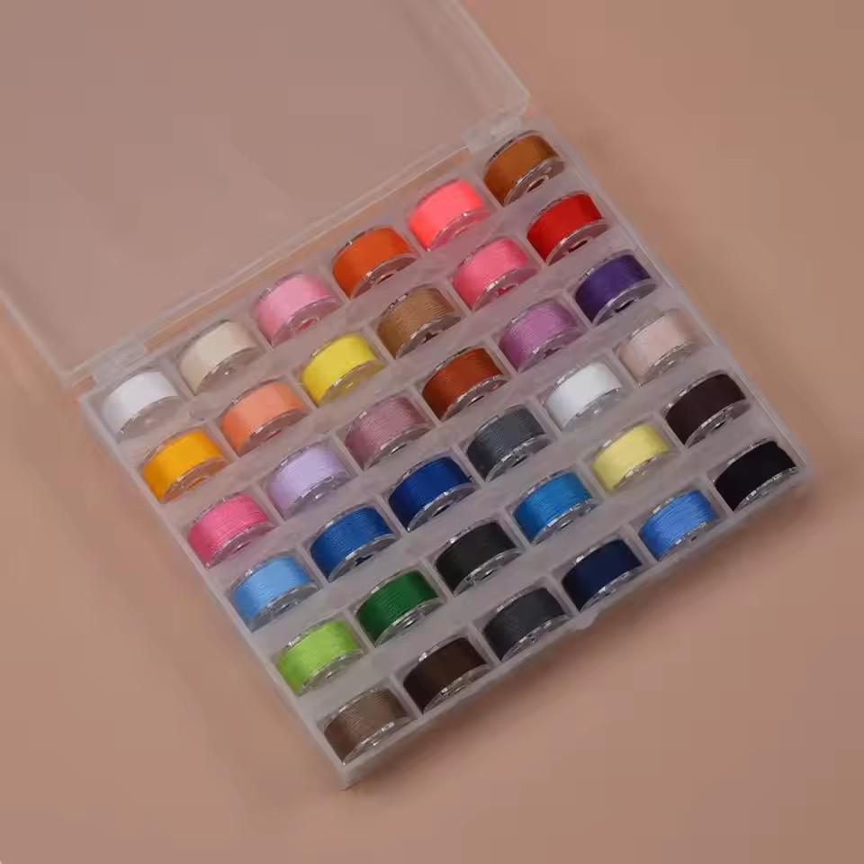 Household Bobbin Thread Set: 25/36 Spool Kit for Sewing Machines