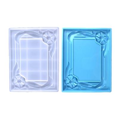 Blumenquadrat Fotorahmen Ornamente Silikonformen Geeignet für Epoxidharz DIY Handwerk Schmuckherstellung Heimdekorationen