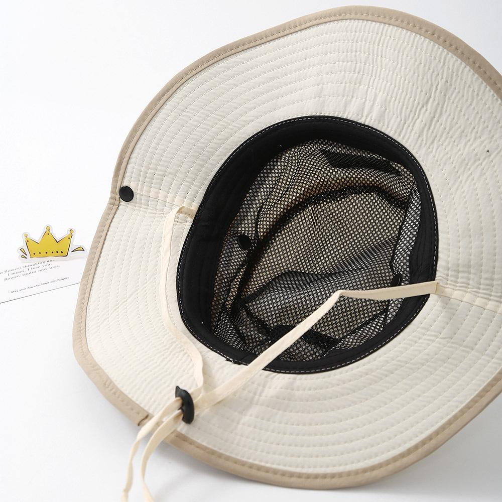 Big Brim Drawstring Children Bucket Hats New Boy Girl Patchwork Quick-dry Cap Panama Sunhat Hiking Fishing Hat Fisherman Caps