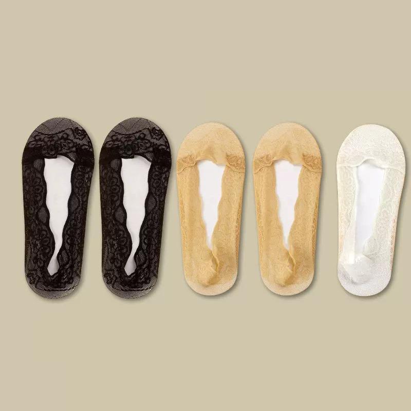 Socks Women's Slippers Socks Invisible Boat Mesh Lace Thin Short Non-slip Cool Sexy Breathable