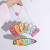 Funny Hello Summer Wall Ornaments Colorful Wooden Slippers Decoration  for Summer Home Room