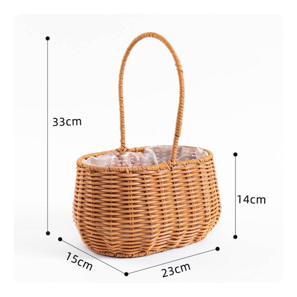 Handwoven Flower Basket Handmade Rattan Multifunctional