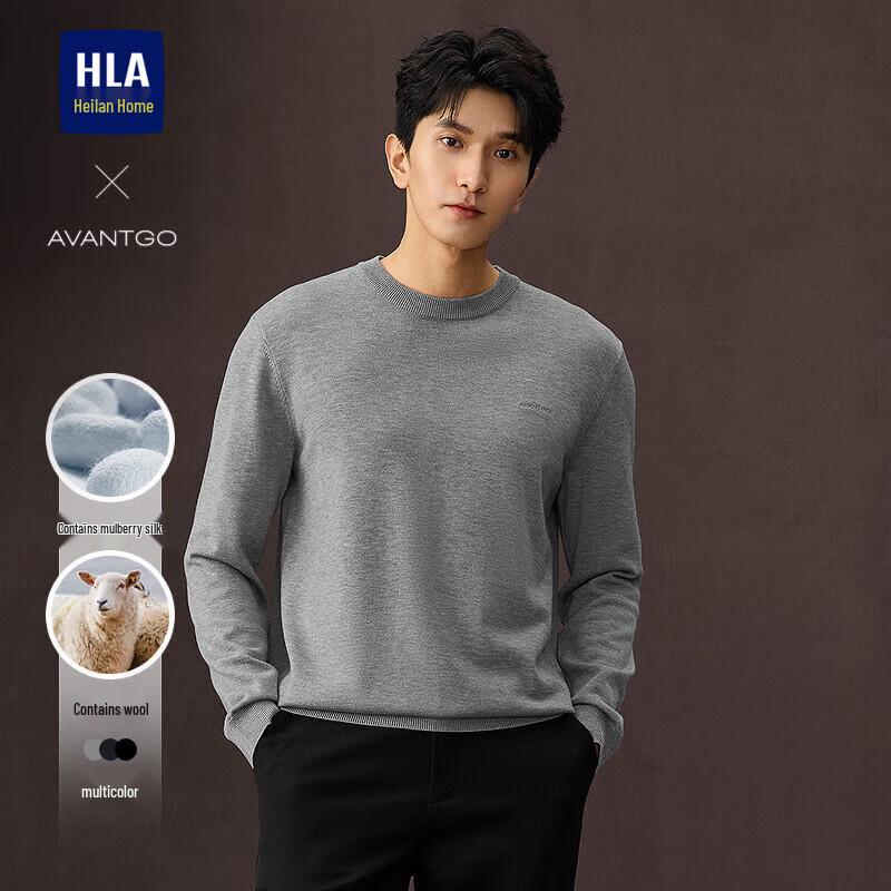 

HLA Men s Light Business Classic Round Neck Sweater 5XL