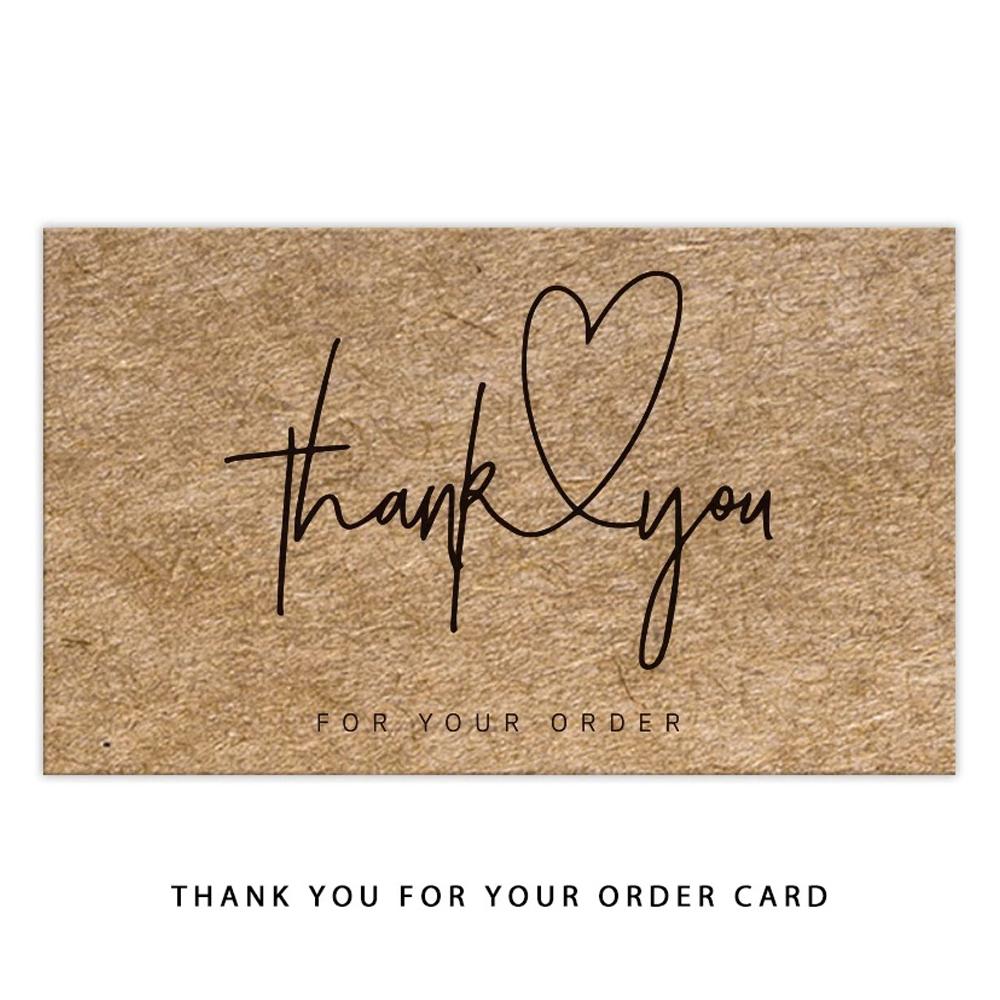 30pcs Natural Kraft Paper Thank You Card Enterprise Store Business Thank You Order Card Wholesale Custom Gift Decoration Card
