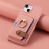 Leather Ring Support Phone Case for IPhone 16E 16 15 14 13 12 11 Pro Max X XR 7 8 Plus Wallet with Card Holder Shockproof Cover