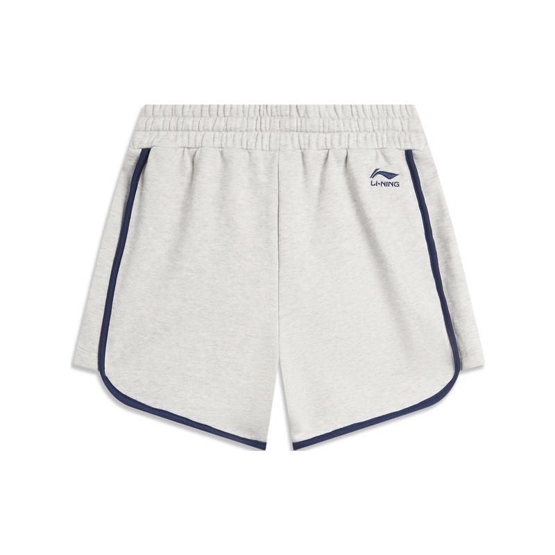 Li-Ning Weekend Youth Color-Block Comfortable Casual Shorts Women Shorts Flower-Gray Light-Smoke-Gray AKSU630-2
