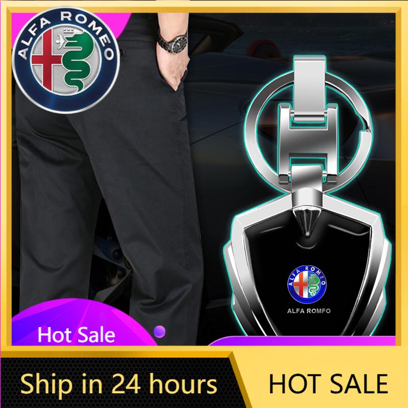 Bilklistermärken För Alfa Romeo Bil Logotyp Stying 3D Metall Nyckelringar Sköldformad Nyckelring För Alfa Romeo serpent Giulia 159 156 MITO