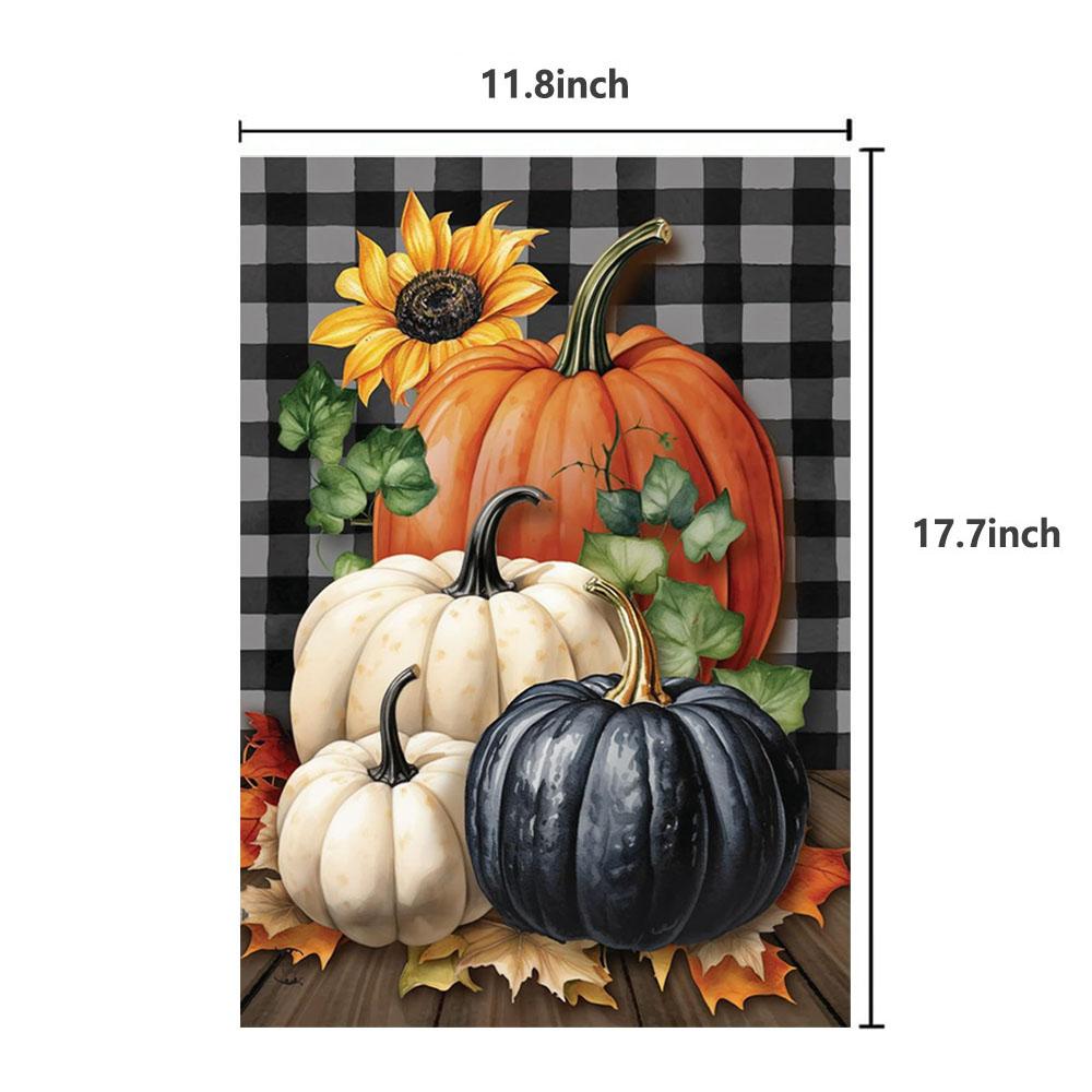 Briarwood Lane Herbst Karierte Kürbisse Garten Halloween Flagge