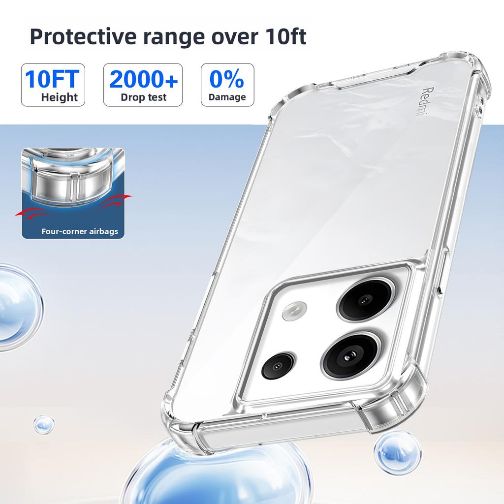 Coque de téléphone antichoc résistante de luxe très transparente pour Xiaomi Redmi 15 15C 13 Note14 13 Pro Plus 5G 4G Poco M7 Plus 5G