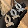 Hip Hop Copper Studded with Diamond Letters Pendant Personality Trend Fried Dough Twists Necklace Men's Fashion Jewelry