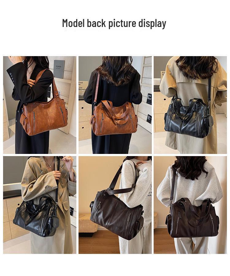Damen PU-Leder Große Kapazität Umhängetasche Tote Handtasche für Arbeit und Pendeln