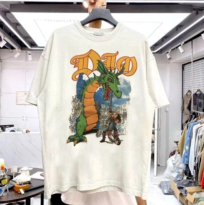 Dio Sacred Heart Tour 1986 White Short Sleeve Unisex T shirt Reprint S5XL Unisex T-Shirt XXXL